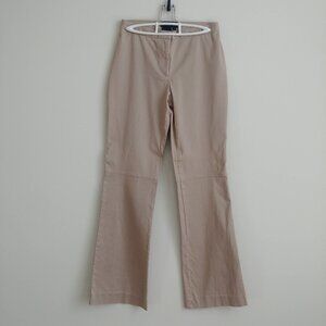 Tristan & Iseut 4 cotton spandex light tan pants knee seam bootcut